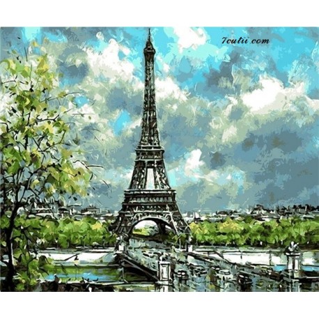 Pictura pe numere -O zi cu nori la Paris