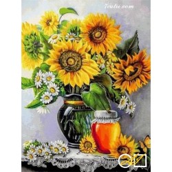 Goblen de diamante - Idilie de primavara - Floarea soarelui si miere