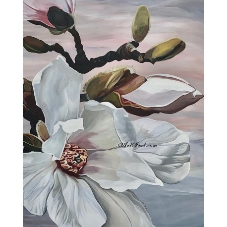 Pictura pe numere - Magnolia alba