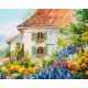 Pictura pe numere - Casa cu gradina cu flori