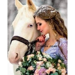 Pictura pe numere - " Printesa zapezii si calul alb"