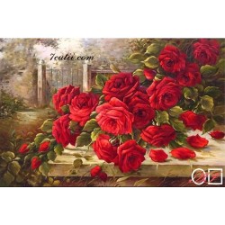 Goblen de diamante - Trandafiri rosii si parfumati