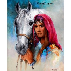 Pictura pe numere - Algara si prietenul ei calul alb