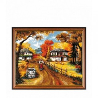 Set Goblen - Toamna in Rodopi - fire DMC. Punct mare