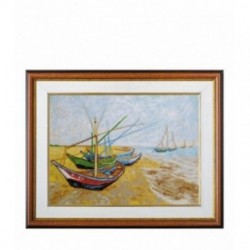 Goblen-Barci de pescuit pe malul Saint-Marie - Vincent van Gogh. Cusatura goblenului 1:1