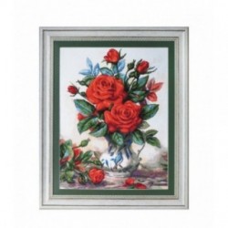 Goblen Trandafiri rosii - dupa pictura lui Albert Williams. Cusatura goblenului 1:4, panama neconturata