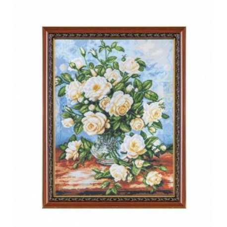 Set Goblen - Trandafiri albi - dupa pictura lui Albert Williams. Punct mare