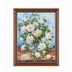 Goblen Trandafiri albi - dupa pictura lui Albert Williams. Kit cruci, Aida 16 K
