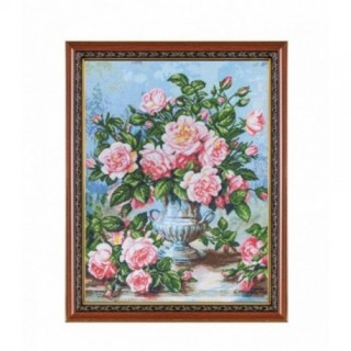 Goblen Trandafiri roz - dupa pictura lui Albert Williams. Cusatura goblenului 1:4