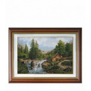 Set Goblen - Peisaj montan - fire DMC. Punct mare