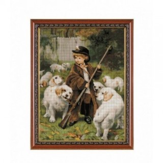 Set Goblen - Micul paznic - dupa pictura lui Charles Burton. Punct mare