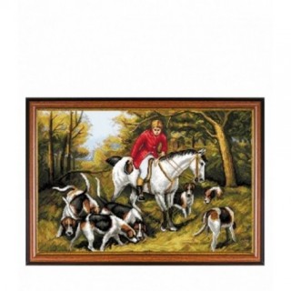 Set Goblen - Vanatoare - fire DMC. Punct mare