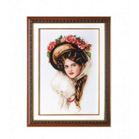 Set Goblen - Eleganta Lady - fundal fara cusut. Punct in cruce, Aida 16 K