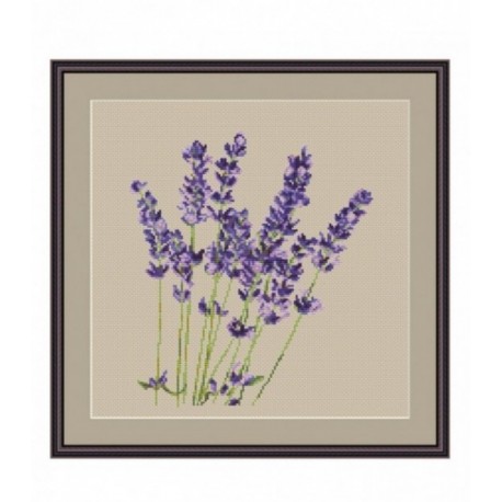 Set Goblen - Lavanda - Aida RUSTIC, fire DMC. Punct in cruce, Aida 14 K