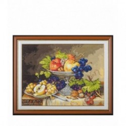 Set Goblen - Natura moarta cu struguri, fire DMC. Punct mare