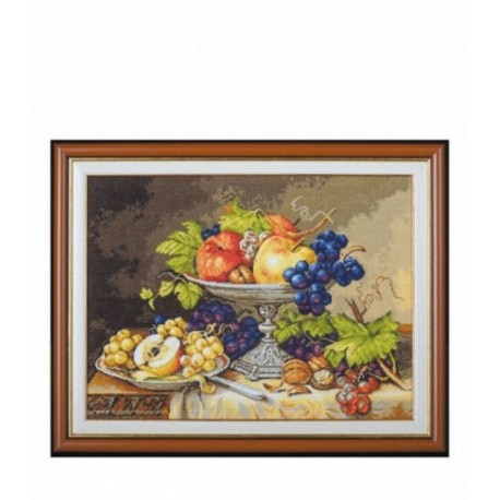 Set Goblen - Natura moarta cu struguri, fire DMC. Punct mare