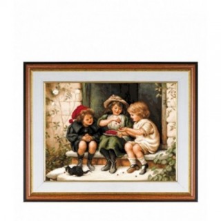 Set Goblen - Copii care mananca cirese. Punct mic
