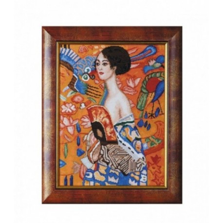Set Goblen - Doamna cu evantaiul - dupa imaginea lui Gustav Klimt. Punct mare