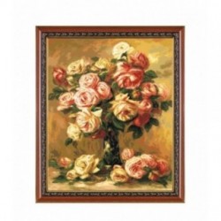 Goblen Vaza cu trandafiri - dupa pictura lui Renoiri. Punctul in cruce pe etamina 1:4