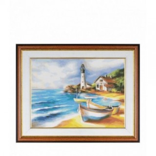 Set Goblen - Peisaj marin cu barci - fire DMC. Punct mare