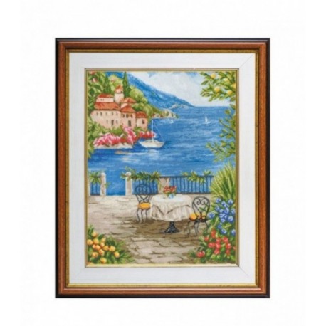 Set Goblen Vedere de pe terasa - dupa pictura lui Iulia Buzilova. Punct mare