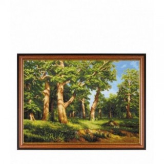 Goblen Padurea de stejari - dupa pictura lui Ivan Shischin. Cusatura goblenului 1:1
