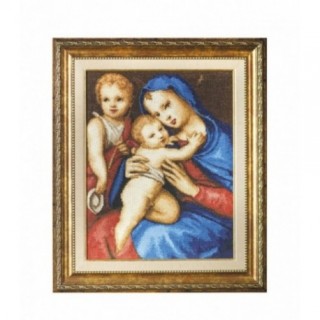 Kit de Goblen - Madonna cu copilul si Sfantul Ioan, Set cruce, Aida 16 K