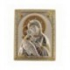 Icoana Argint Maica Domnului cu Pruncul cu detalii in auriu si rosu 33х41 cm