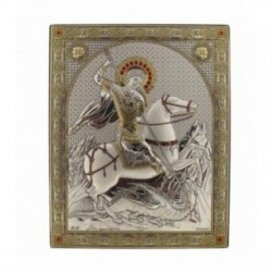 Icoanа Argint - Sfantul Gheorghe, in lupta impotriva balaurului 26х33 cm.