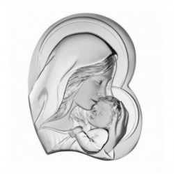 Icoana Argint - Inima cu Maica Domnului cu Pruncul 24х47 cm.