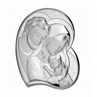 Icoana Argint Sfanta Familie 24х30 cm ( cu forma de inima)
