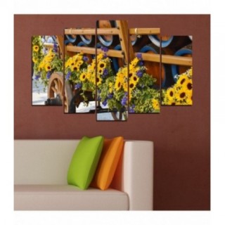 Tablou multicanvas - Decoratie cu floarea soarelui