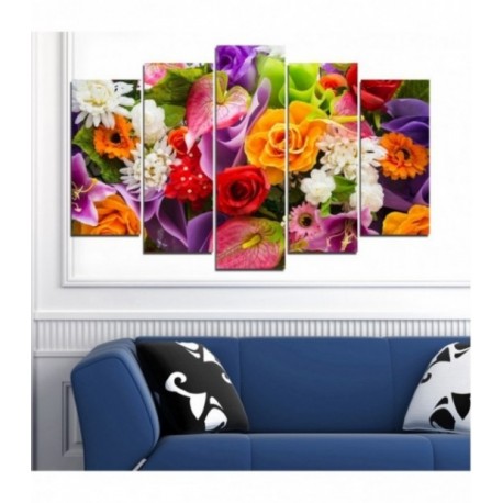 Tablou multicanvas - Flori colorate