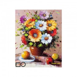 Goblen de diamante - Naturmort cu flori si trei mere