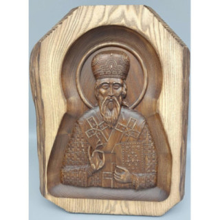 Icoana sculptata in lemn - Sfantul Nicolae Facatorul de Minuni