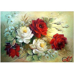 Goblen de diamante - Cei mai frumosi trandafiri in rosu pasional si alb gingas