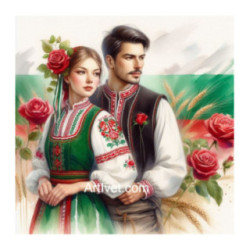 Pictura pe numere - Traditii si trandafiri 40х40 сm