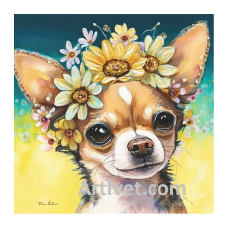 Pictura pe numere - Dulcele chihuahua Jessie 40х40 cm