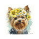 Pictura pe numere - Catelus yorkie cu coronita de flori 40х40 cm