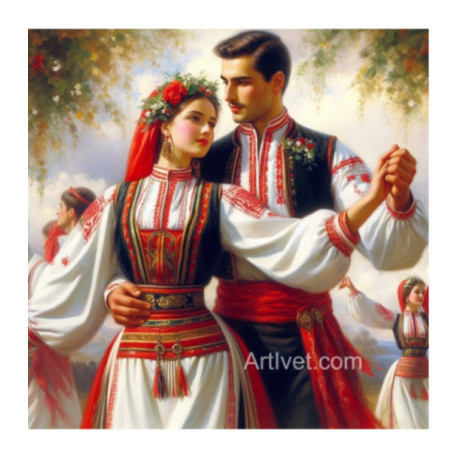 Pictura pe numere - Dans popular 40х40 cm