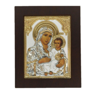 Icoana Argint - Maicuta Domnului si Fiul Iisus 30.5х39 cm