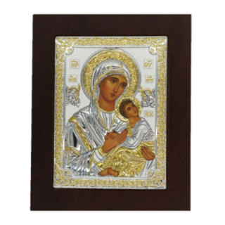 Icoana Argint - Sfanta Fecioara cu pruncul 17х22 cm.