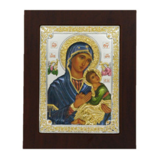 Icoana Argint - Sfanta Fecioara Maria si micul Iisus Hristos 11.5х14.5 cm