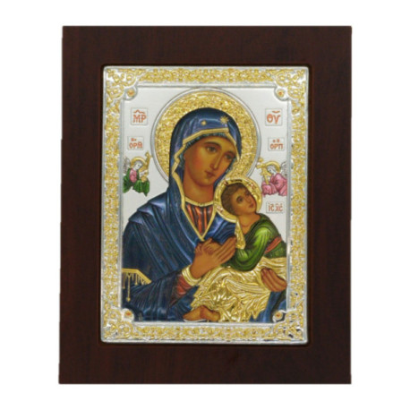 Icoana Argint - Sfanta Fecioara Maria si micul Iisus Hristos 11.5х14.5 cm