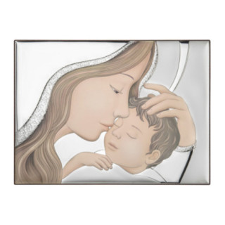 Icoana Argint Mama si copil 14х10 cm