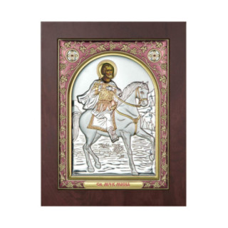 Icoana Argint - Sfantul Mina 15х20 cm