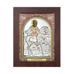 Icoana Argint - Sfantul Mina 15х20 cm