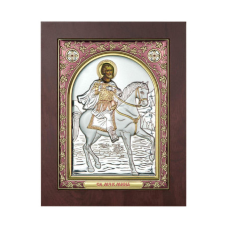 Icoana Argint - Sfantul Mina 15х20 cm