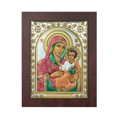Icoana Argint - Maicuta Domnului si Iisus 15х20 cm