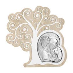 Icoana Argint - Copacul vietii cu Sfanta Familie 15х15 cm